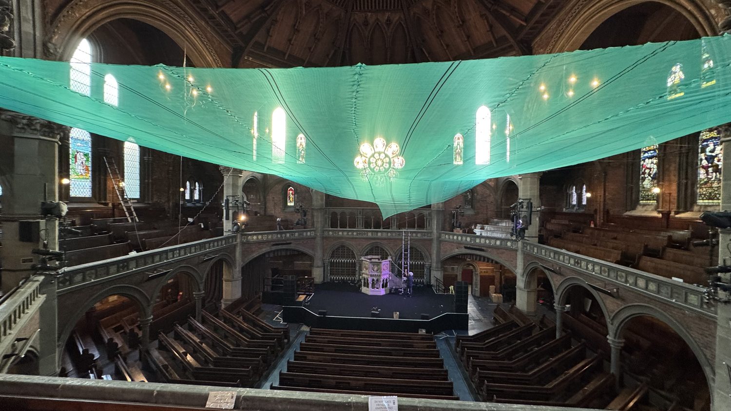 Emergency debris netting at Union Chapel: Saturday call, Sunday completion